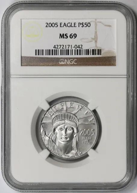 2005 Statue of Liberty Half-Ounce Platinum American Eagle $50 MS 69 NGC 1/2 oz