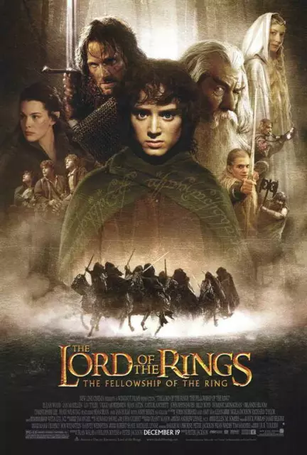 LORD OF THE RINGS 1: THE FELLOWSHIP OF THE RING Movie POSTER 27x40 Elijah Wood A