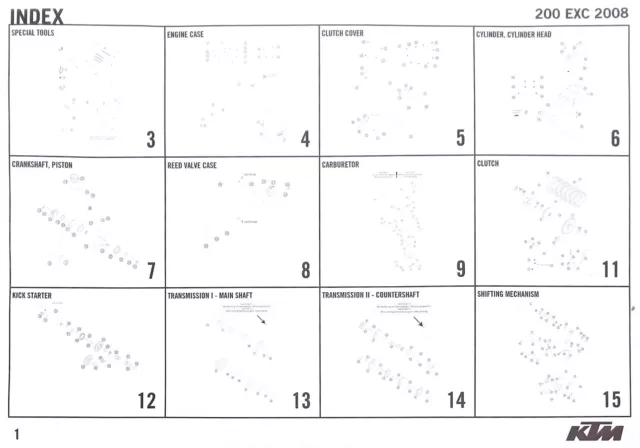 KTM 200 EXC ~ 2008 ~ ENGINE Spare Parts MANUAL Book Catalogue English 3