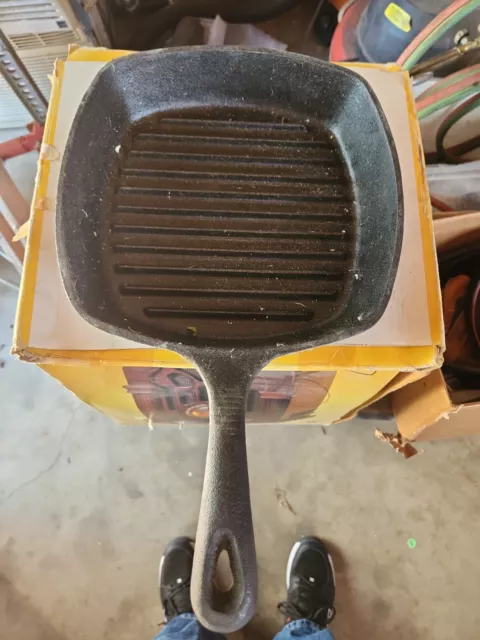 Emeril Cast Iron Square Skillet Fry Pan 10 inches 1 3/4 deep w handle