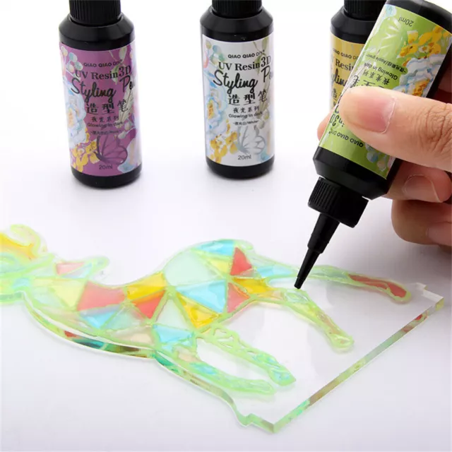 12 Pcs UV Resin Glue 3D Luminous Modeling Pen DIY Handmade Crafts Hook Line Tool 3