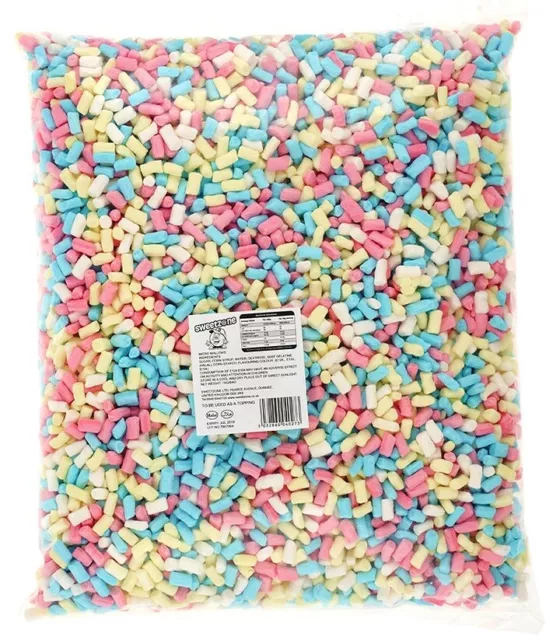 Blue White Pink Micro Marshmallow Retro Sweets Party Bag Hmc Certified Halal Mix