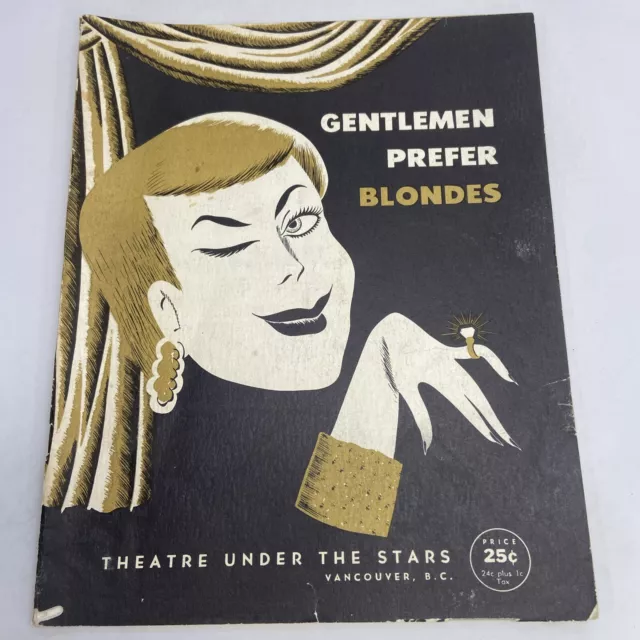 Gentlemen Prefer Blondes 1956 Vancouver Theatre Under The Stars Playbill Program