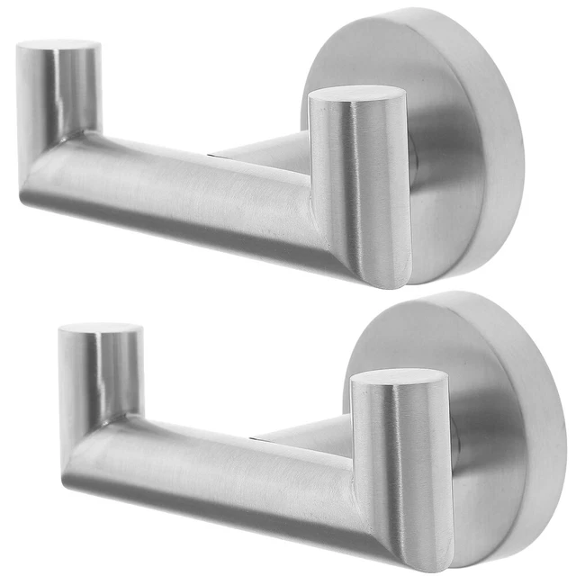 2 Pcs Home Wall Hooks Stainless Steel Hook Wall Mounted Hooks Metal