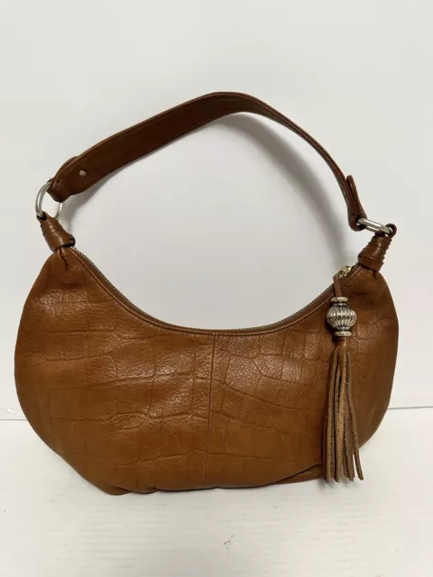 Sigrid Olsen Camel Leather Hobo Bag Shoulder Purse Medium