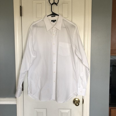 J Crew Mens White Dress Shirt L 16-16 1/2