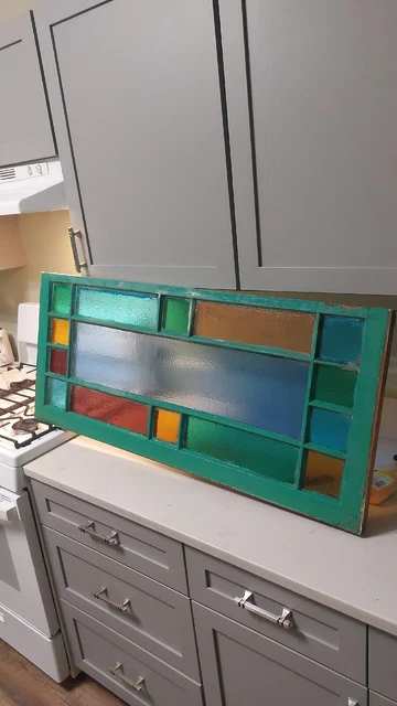 Antique Stained Glass Transom Window