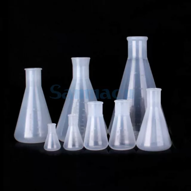 25-2000ML PP Conical Erlenmeyer Flask Without Cap Lab Teaching Experiment