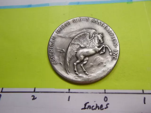 2.4 Oz Pegasus American Horse Shows Assoc Relief Medallic 999 Silver Coin P56