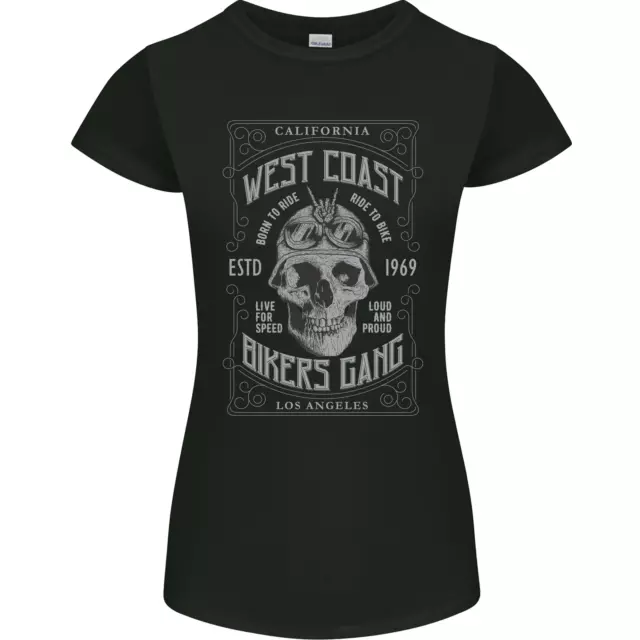 Bikers Gang Motorcycle Motorbike Skull Rock Womens Petite Cut T-Shirt