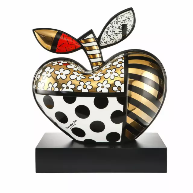 Goebel Skulptur Romero Britto Golden Big Apple Pop Art Dekofigur Porzellan 40 cm