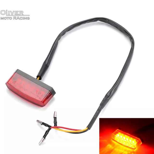 1PC Universal Motorcycle Rear Smoke Lens LED Lamp License Plate Tail Light Emark