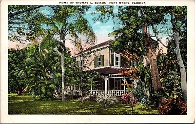 Home Of Thomas A Edison Fort Myers Florida FL Unposted WB Postcard