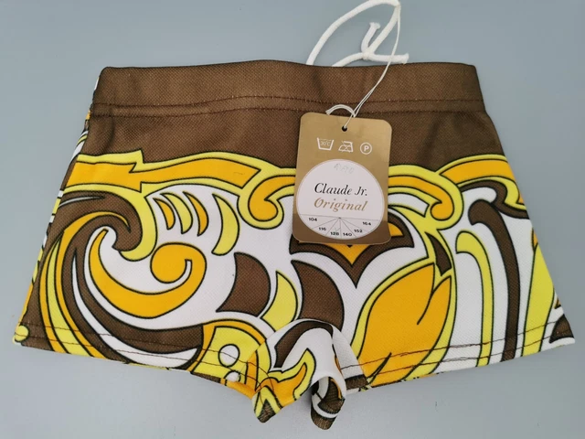 Costumi da bagno originali anni 70 pantaloncini da bagno ragazzi taglia 128 122 vintage retrò mai indossati anni 60