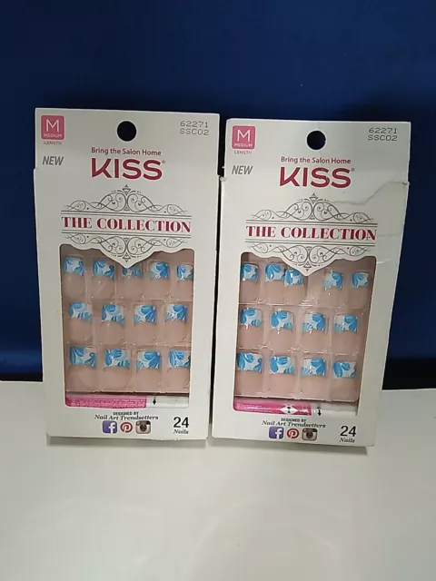 2×24 Kiss The Collection Nails,medium,dry Glue 62271