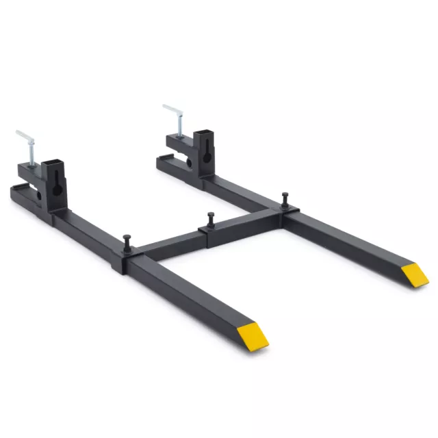 60" Pallet Forks for Tractor Bucket Clamp-On w Adjustable Stabilizer Bar 2000lb