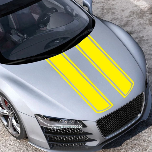 Racing Stripe Vinyl Decal Stickers Car Hood Racing Body Side Adhesive Cover Film