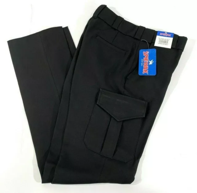 SPIEWAK WOMENS SU321 PROFFESIONAL POLY EXTERNAL CARGO PANTS BLACK 22x37 UNHEMMED