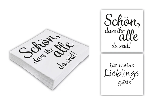 40 SERVIETTEN MIT Spruch für Geburtstag Party Hochzeit Freunde Tisch