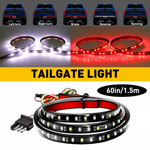 60" Car Tailgate LED Light Bar Brake Reverse Strip For Chevrolet Silverado 1500