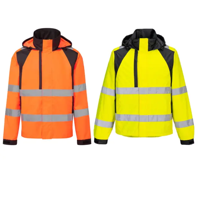 Portwest CD860 Eco Hi-Vis Pluie Veste Imperméable Recyclé Sécurité À Manteau