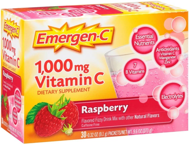 Original Formula Emergen-C by Alacer, 30 packet Raspberry 3 pack