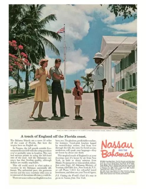 1964 Nassau Bahamas Travel PRINT AD Beaches Golf Sightseeing Touch of England