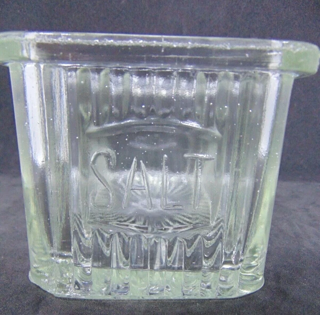 Hoosier Cabinet 1930s Vintage Glass Sneath Saltbox Jar 4 Mission Style Clear 4