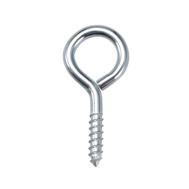 2.3" Screw Eye Hooks Self Tapping Screws Carbon Steel Screw-in Hanger 50pcs