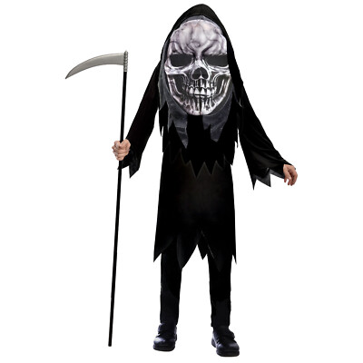 Figlio Spaventoso Testa Grossa Tristo Mietitore Halloween Costume Bambini Vestito 