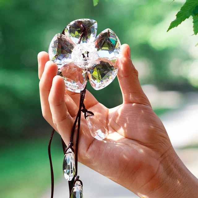 Fengshui Five-petal Flower Fengshui Prism Car Hanger Suncatcher Chandelier Decor