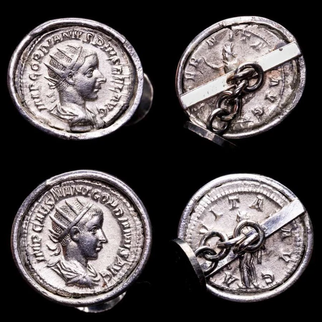 *Lucernae* Gordiano III - pareja de antoninianos de plata Gemelos (49)