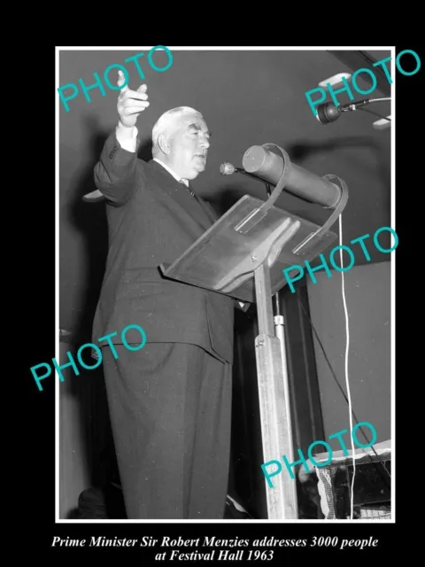 Old Large Historical Photo Of Australian Prime Minister Robert Menzies 1963 Qld