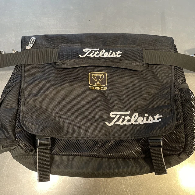 Titleist Black & White Computer Messenger Carry Bag w/Shoulder Strap - Troon Cup