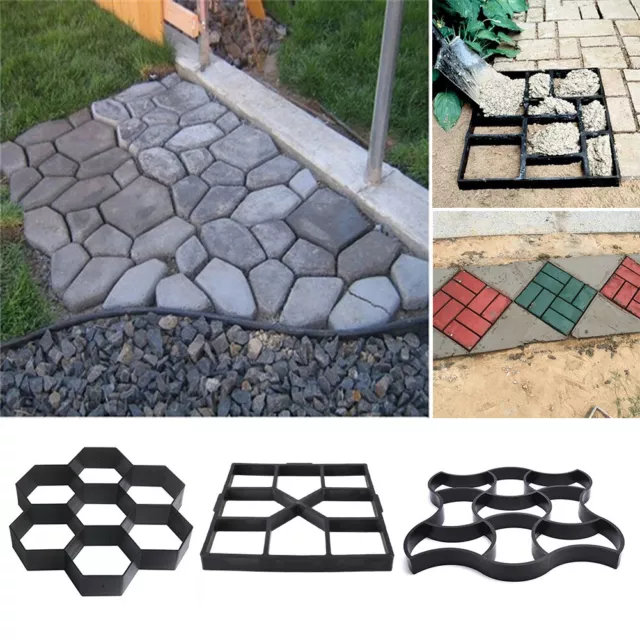 Large Garden Paving Pavement Mold Patio Concrete Stone Path Walk Maker Mould DIY