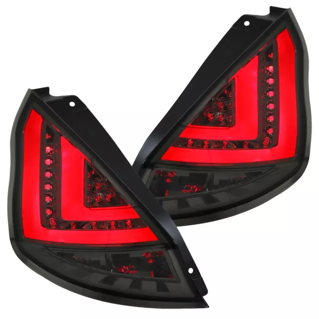 LED Lightbar Rückleuchten für Ford Fiesta MK7 3/5 Türer Bj. 08-13 Smoke/Schwarz