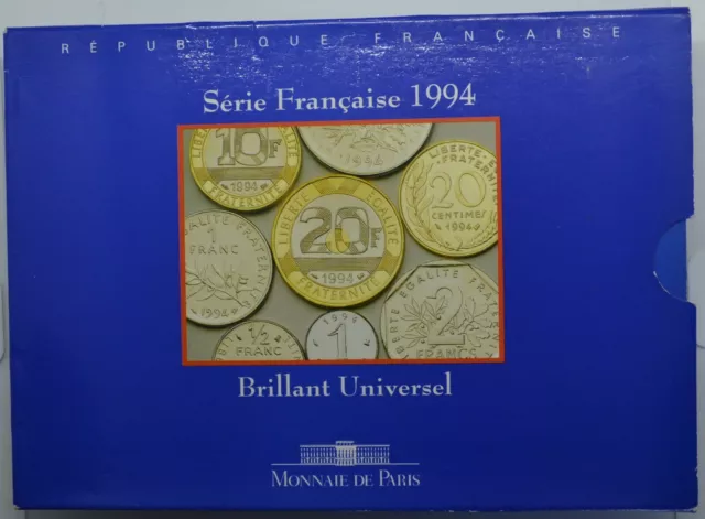France Coffret BU 1994 10 pièces de monnaie en Francs Brillant Universel