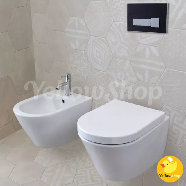 Sanitari Sospesi Coprivaso Soft A Chiusura Rallentata Wc Vaso Sedile Bidet Bagno