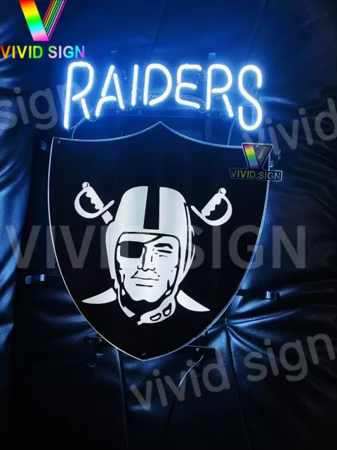 Las Vegas Raiders Word Logo 20"x16" Neon Light Lamp Sign With HD Vivid Printing