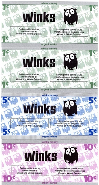 Lot of 4 Winks Trade Dollars - 1 Cent, 5 Cents, 10 Cents