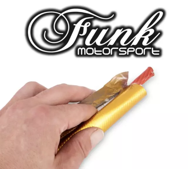 Gold Adhesive Heat sleeving easy fit 15mm (Dia.) X 0.5m Length Funk Motorsport