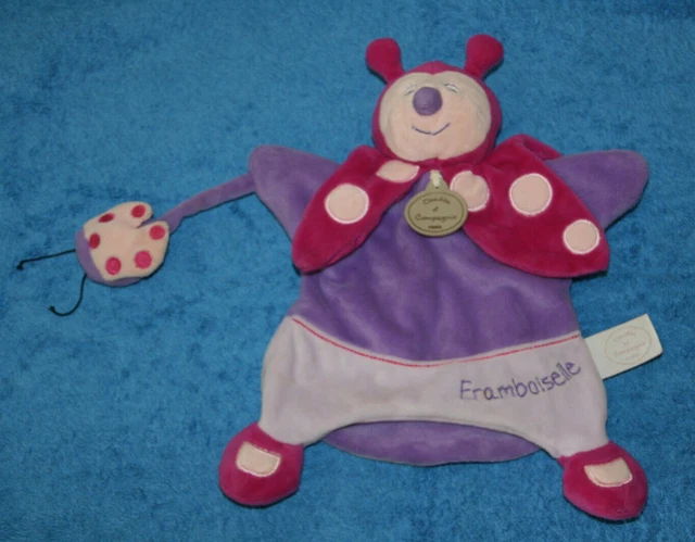 Doudou Et Compagnie Coccinelle Marionnette Framboiselle Violet Mauve Excel.etat