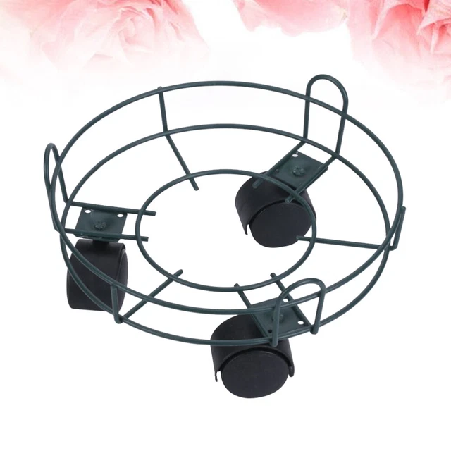 Plant Stand Rack Round Pot Roller Round Planter Trolley Plant Stand Wheels