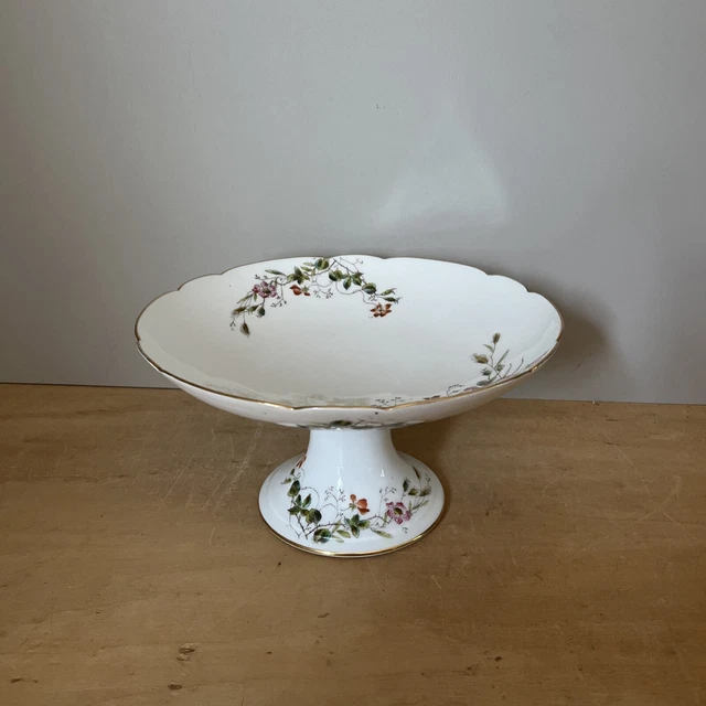 Ancien Compotier Coupe Décor Floral En Porcelaine Limoges Haviland CFH GDM Ø22cm