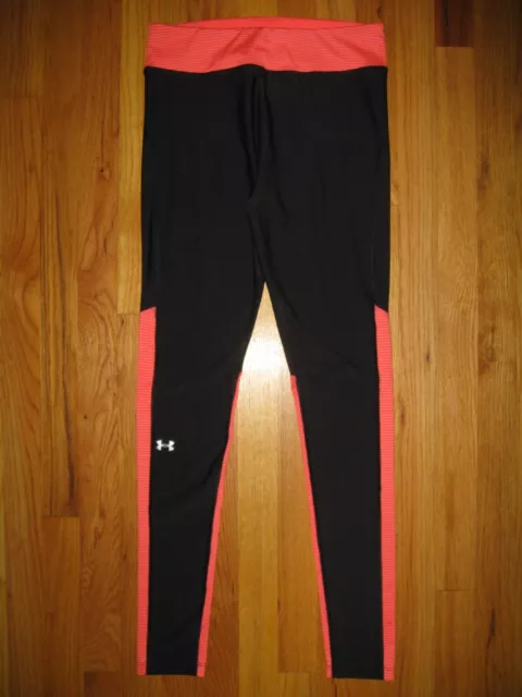 Under Armour Alpha Compression Women's MEDIUM 29" Black Orange Leggings 1248506