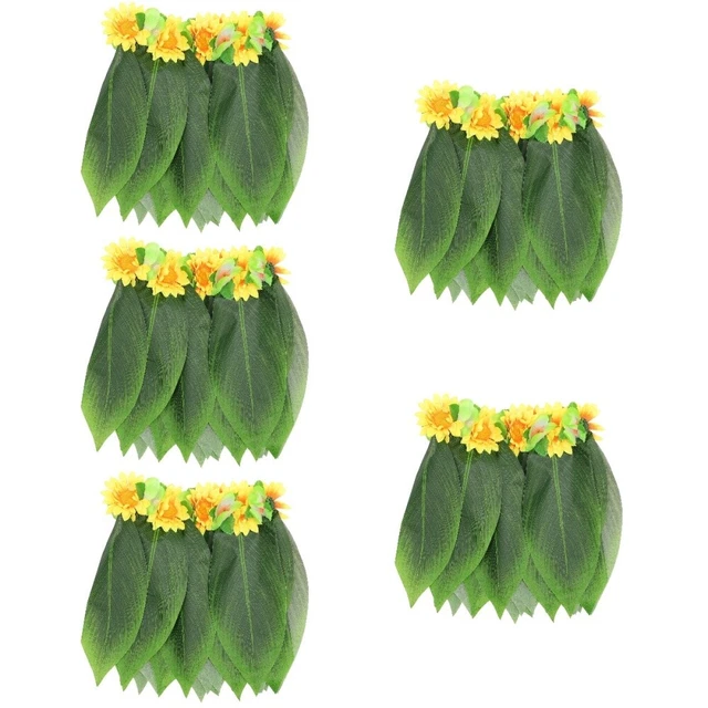 5pcs hawaii party straw skirt Festival Party Performance Leaf Hula Jupe Party C