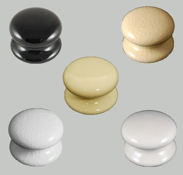 Porcelain Victorian Shaped Cupboard / Wardrobe Ceramic Door Knobs 55mm