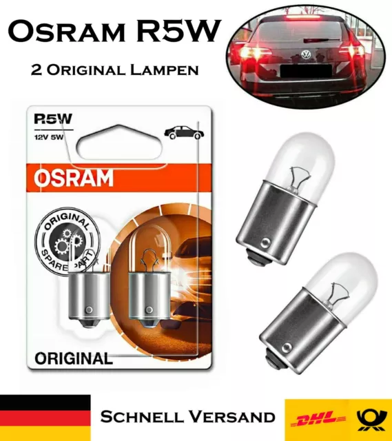 2x Osram R5W 12V BA15s 5007-02B Kofferraum- Handschuhfach- Tür- Leselicht Birne