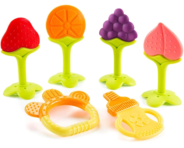 Baby Teething Toys for Newborn Infants (6-Pack) Freezer Safe Infant and Toddl...