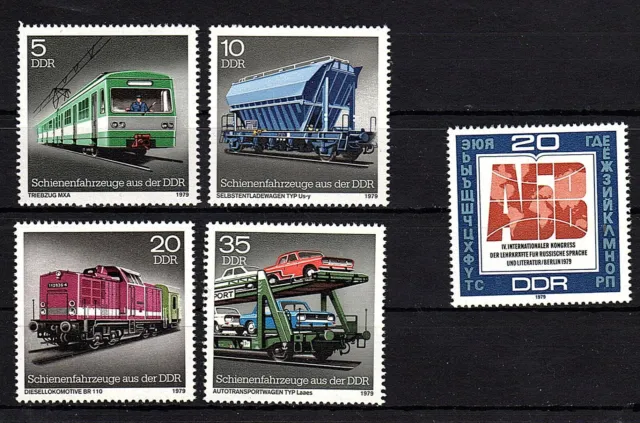 DDR, Mi.Nr.2414-2417, Schienenfahrzeuge,197 und  Mi.Nr 2444 gratis dabei